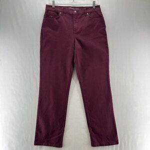 Gloria Vanderbilt Jeans Size 8 Amanda Classic Tapered Stretch Denim Burgundy